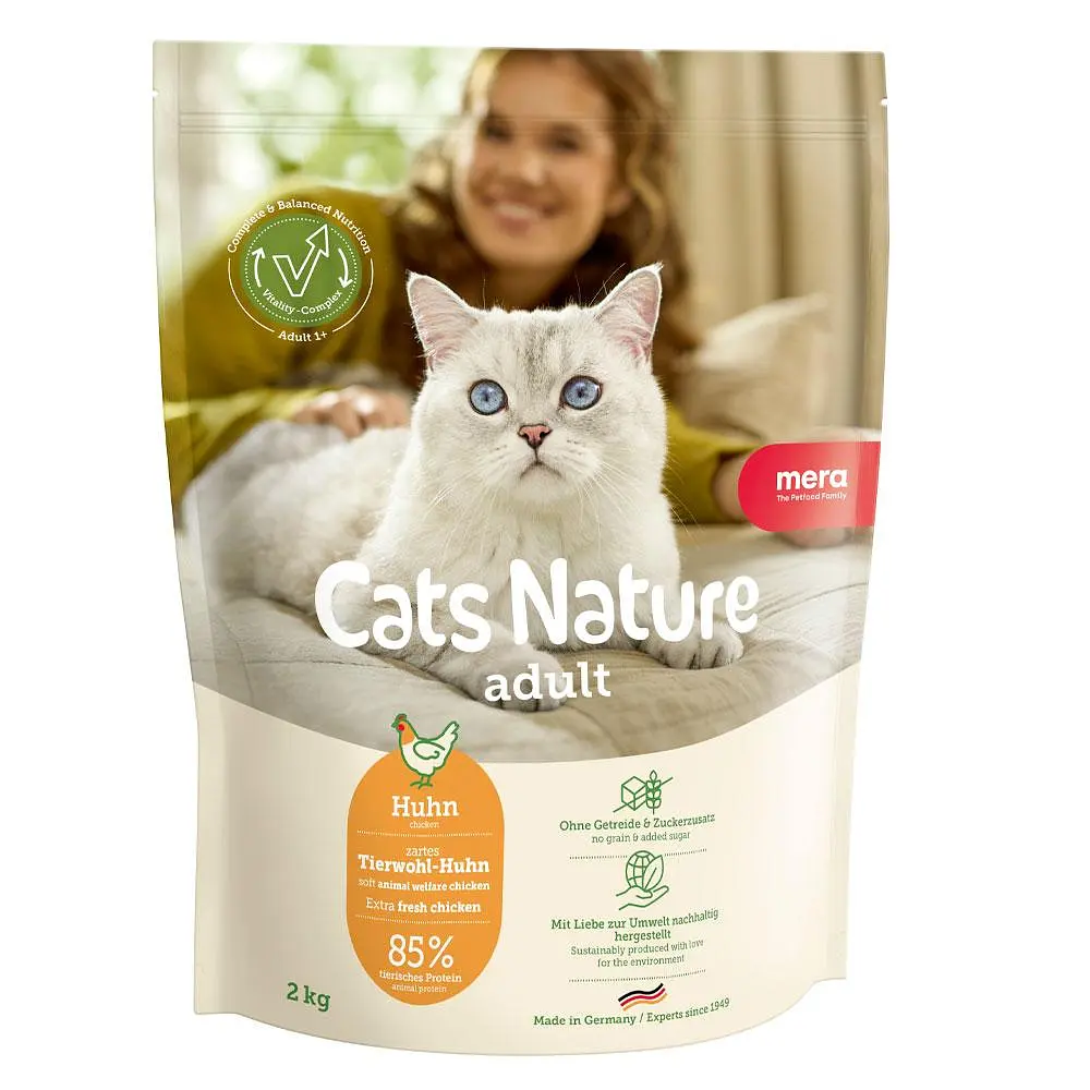 Сухий корм для дорослих котів всіх порід Mera Cats Nature Adult Chiken (Huhn) з куркою 2 кг