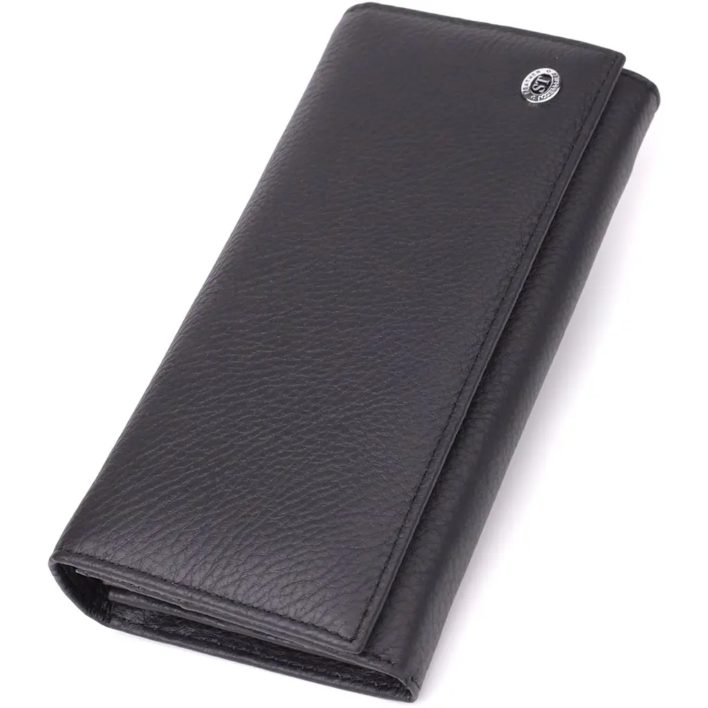 Місткий гаманець для жінок із натуральної шкіри ST Leather 23097 чорний