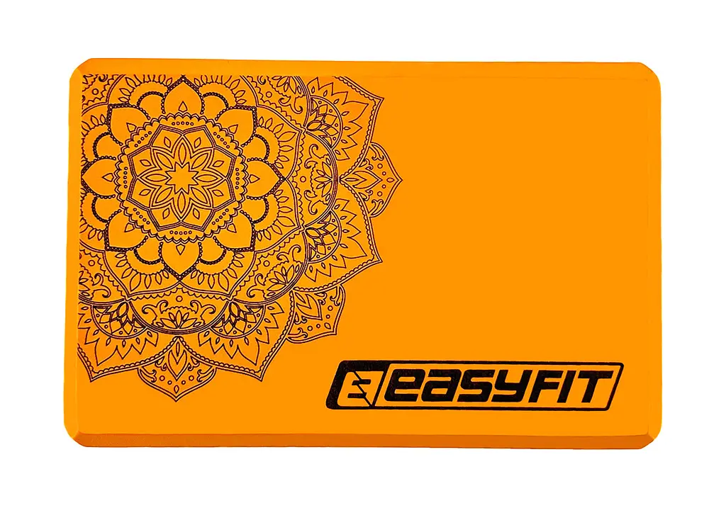 Блок для йоги EasyFit EVA с рисунком оранжевый - фото 2
