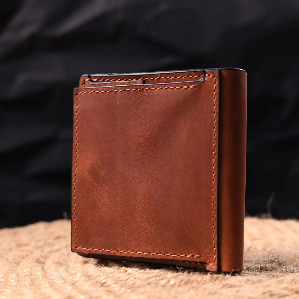 Мужской кожаный кошелек Grande Pelle 9.5х10х1.5 см acs0024002 - фото 7