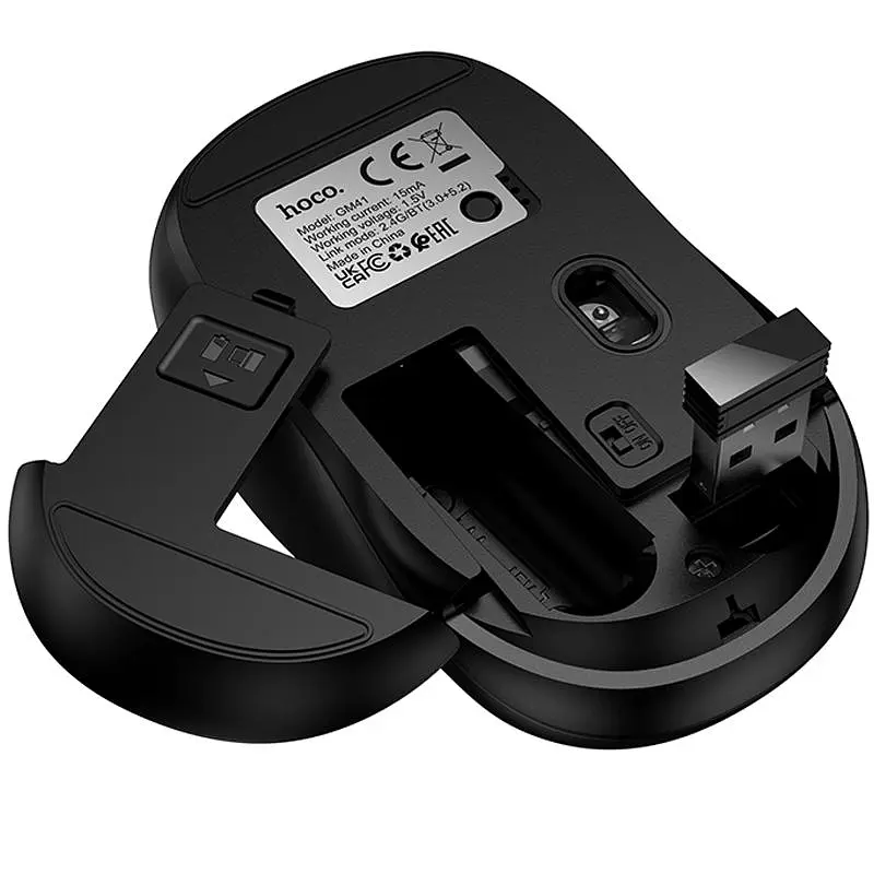 Миша бездротова Hoco GM41 Exciting Bluetooth + 2.4G Black - фото 4