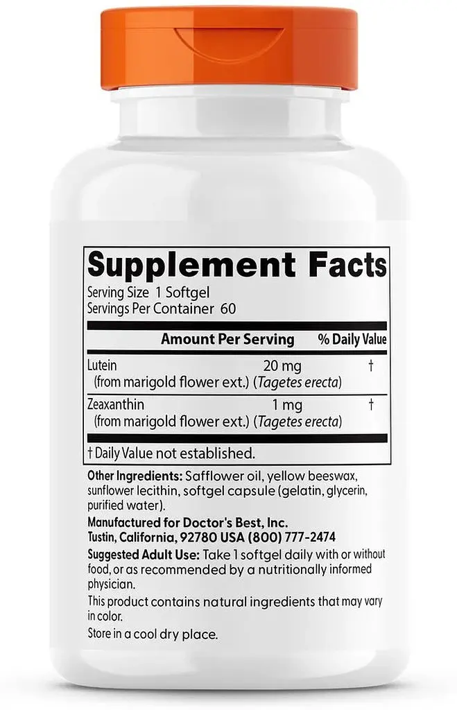 Натуральна добавка Doctor's Best Lutein with FloraGlo, 60 вегакапсул - фото 2