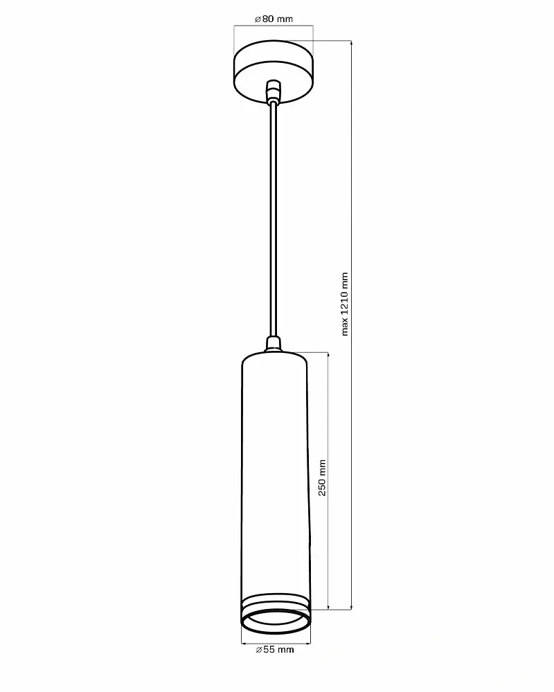 Подвесной светильник, люстра Goldlux 325617 Paris Tuba GU10 1x10W IP20 Черный - фото 3