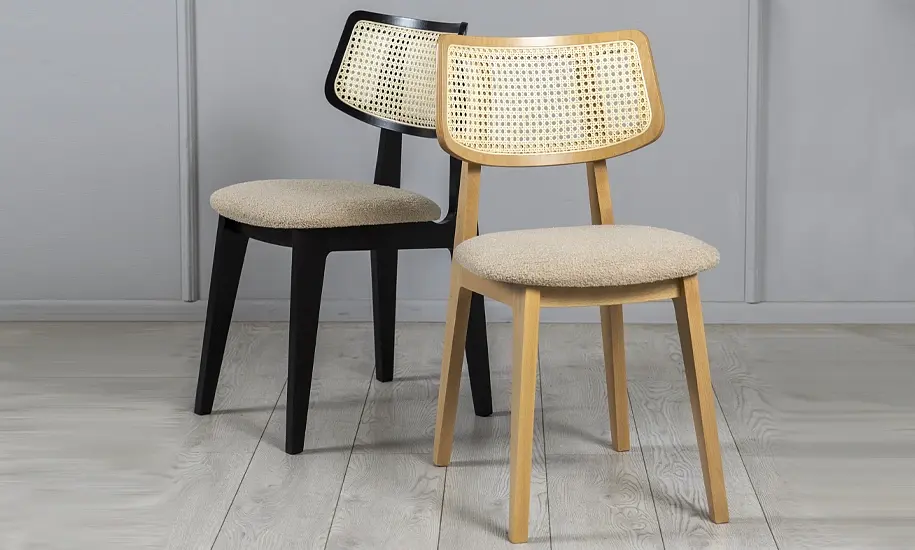 Стілець Пепе Cane з масиву дерева та ротангу чорний - фото 5