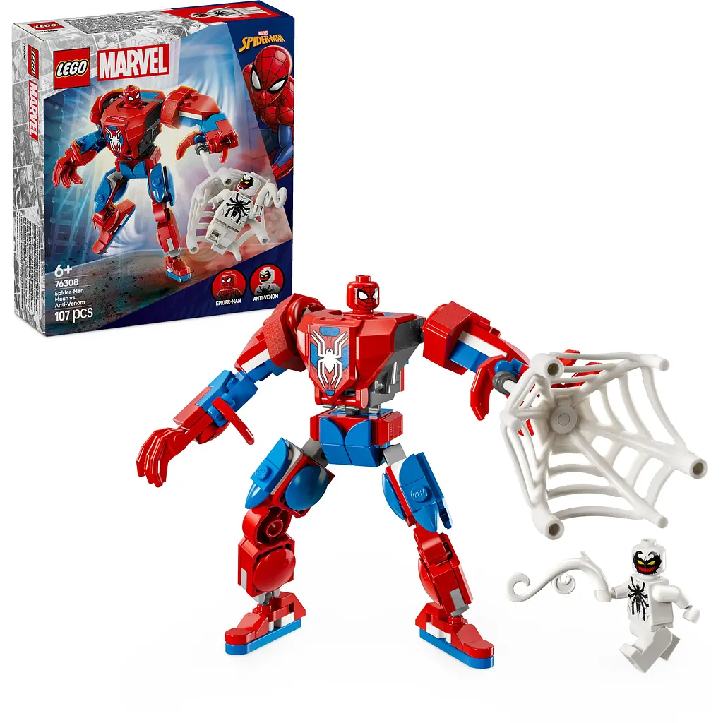 Конструктор LEGO Marvel Робот Человека Паука против Анти-Венома, 107 деталей (76308) - фото 3