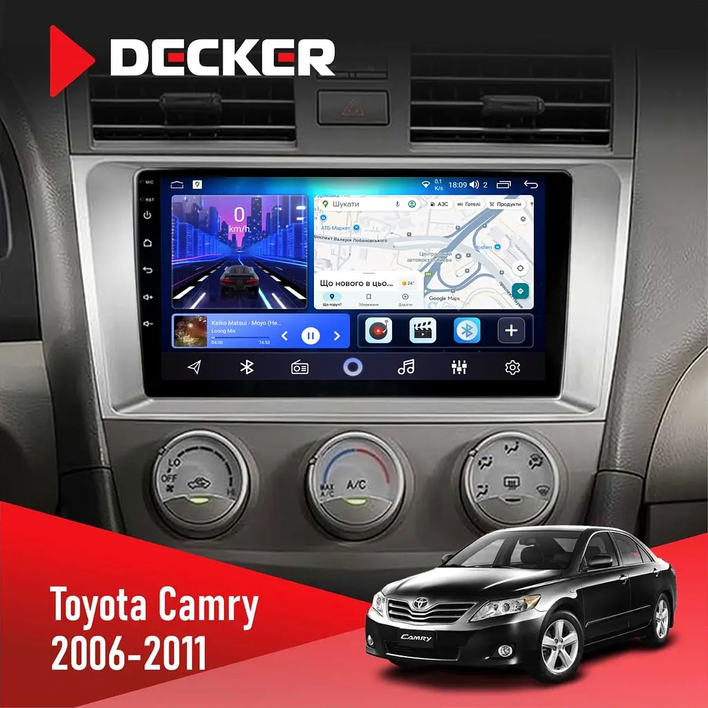Штатна магнітола Toyota Camry 40 2006-2011 Decker D10-006 4x64, 4G Decker (НФ-00009537)