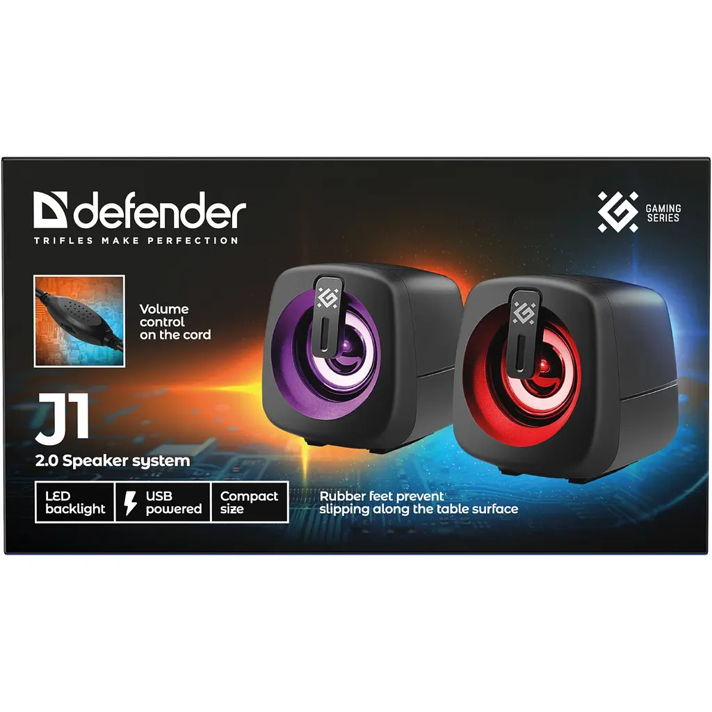 Акустична система 2.0 Defender J1, 6Вт, підсвітка, USB, чорна - фото 7