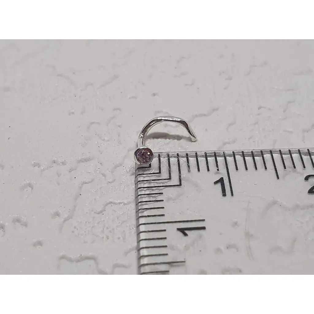 Серебряная серьга-пирсинг в нос Dear. 1024.7С Лаванда - фото 4