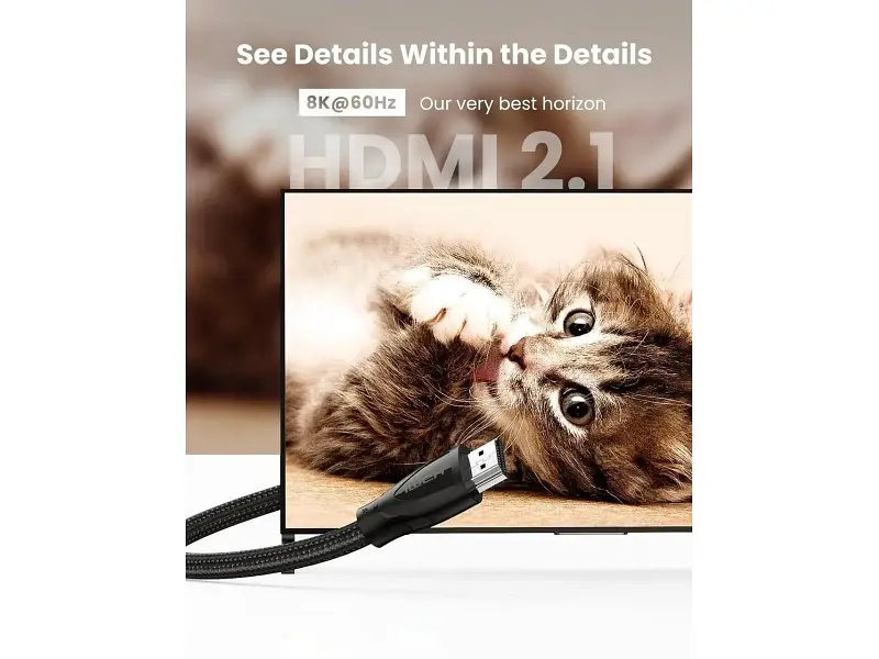 Кабель UGREEN HD140 HDMI-HDMI 8K 2.1 3m (80404) Black - фото 7
