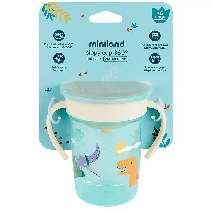 Поїльник-непроливайка Miniland Sippy Cup 360° Jurassic 270 мл (89636) - фото 4