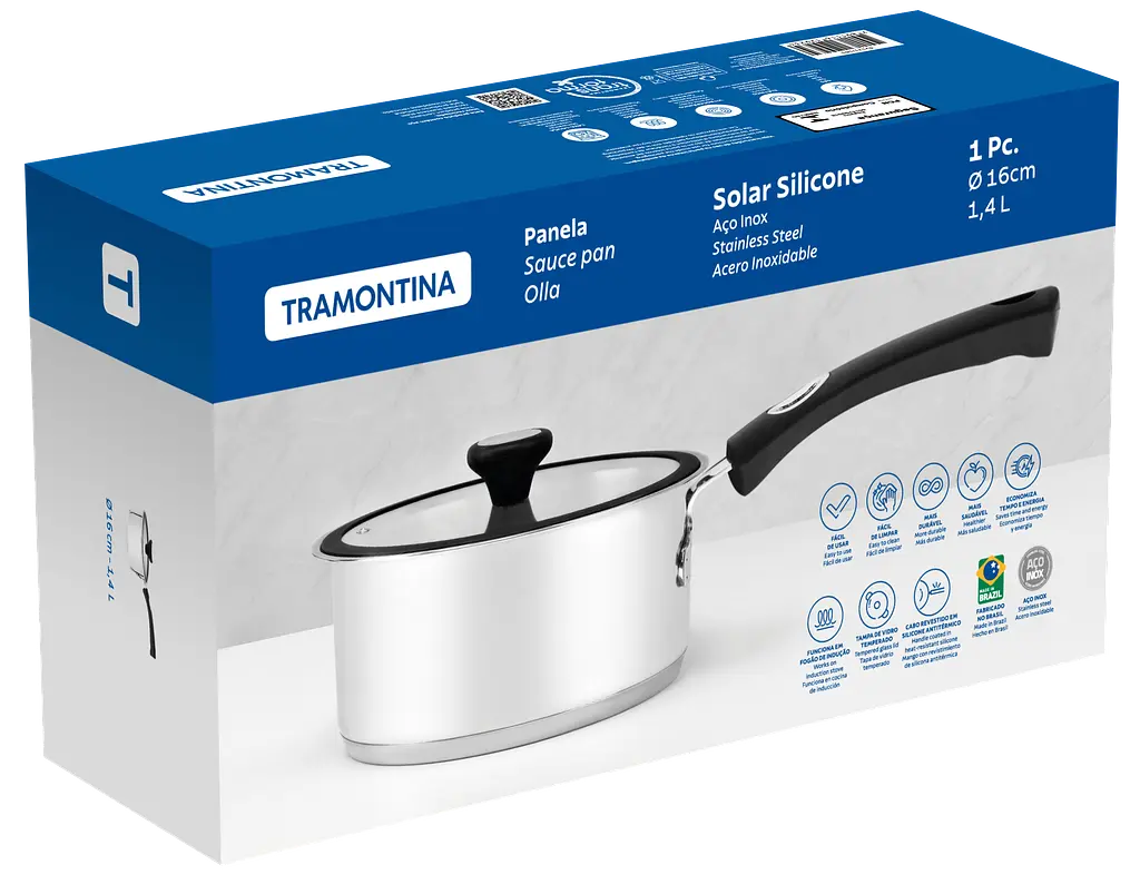Ківш Tramontina Solar silicone 1.4 л 16 см kuh0016363 - фото 5