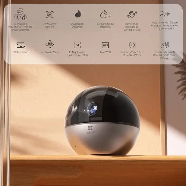 IP відеокамера Ezviz E6 (5W2F, 4 mm cs-e6) Wi-Fi - фото 2