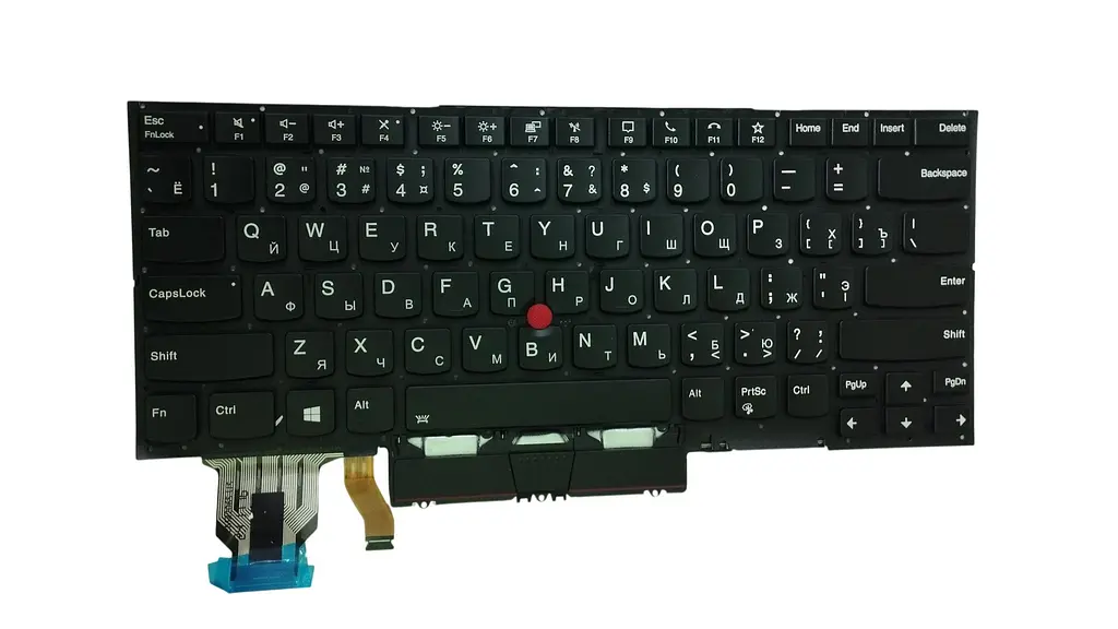 Клавіатура для ноутбука Lenovo ThinkPad X1 Carbon 8th Gen з підсвічуванням (Light), з вказівником (Point Stick), Black, (No Frame) - фото 2