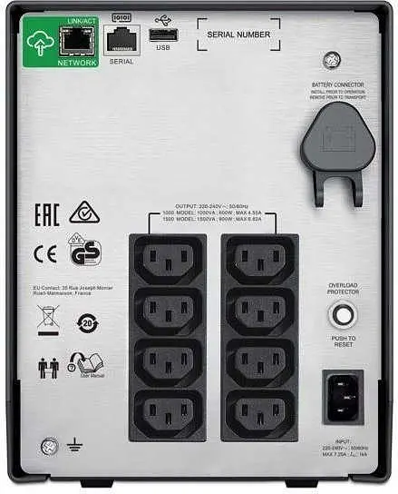Линейно-интерактивное ИБП APC Smart-UPS C 1000VA 230V LCD IEC w/SmartConnect (SMC1000IC) - фото 2