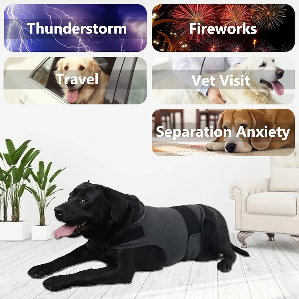 Заспокійливий жилет для собак WanTalk Dog Anxiety Jacket, Dark Grey - фото 6