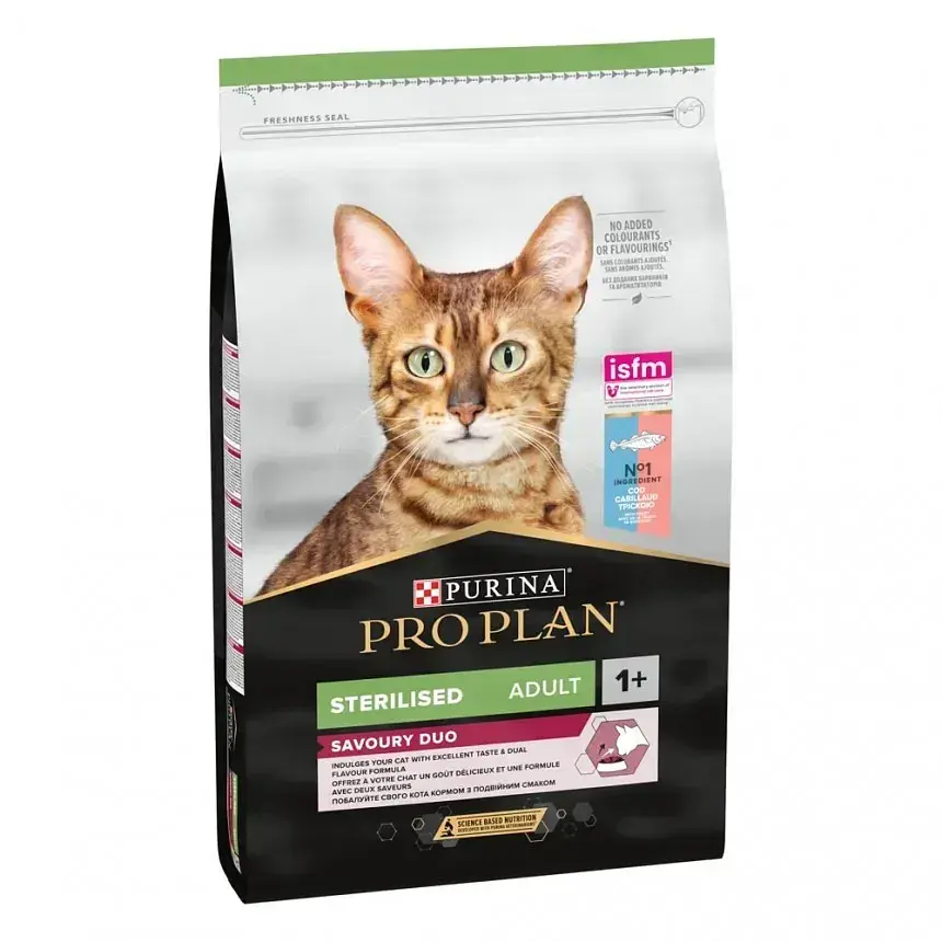Сухий корм для стерилізованих котів Purina Pro Plan Sterilised з тріскою та фореллю 10 кг 12514528 - фото 2