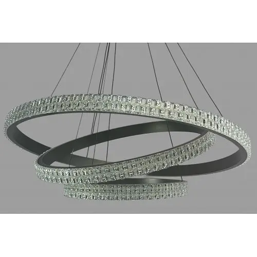 Підвісна люстра LED у вітальню Linisoln 1956-80*60*40 BK метал, акрил, LED-стрічка, 80*60*40 см, потужність 140 Вт - фото 2