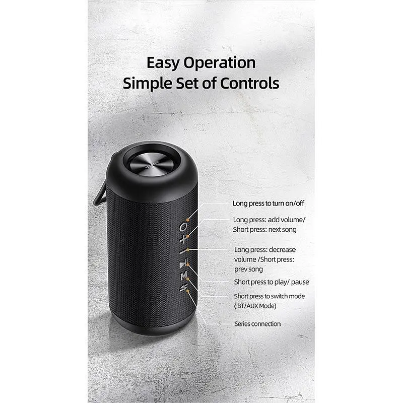 Портативна акустика Usams Portable Outdoor Wireless Speaker YX Series US-YX008 IPX6 10W чорна - фото 7