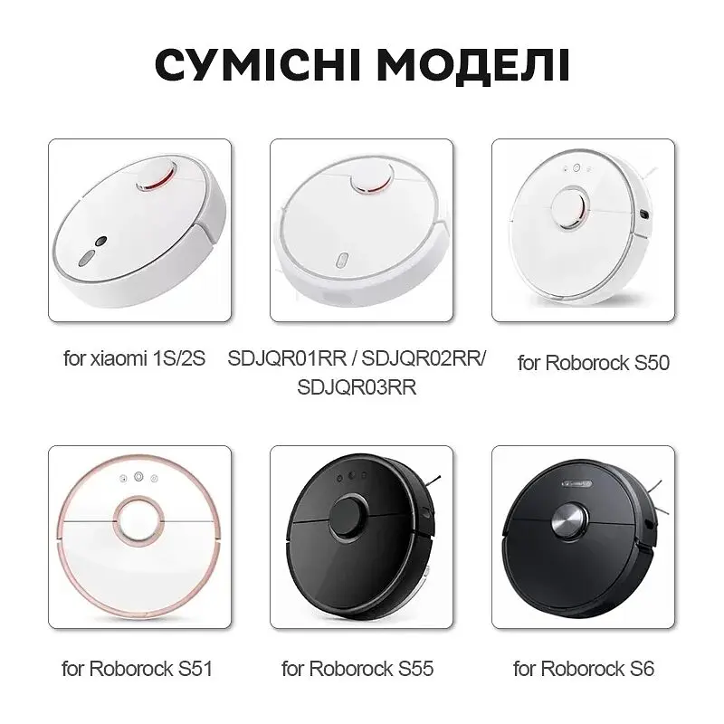 Боковые щеточки для пылесосов Xiaomi Mi Robot Vacuum Cleaner Mi RoboRock Xiaowa White 3 лопасти 2 шт. - фото 4