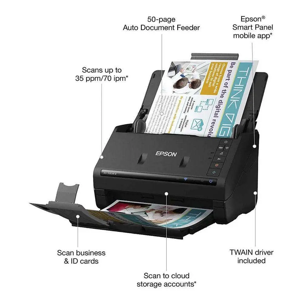 Протяжний сканер Epson WorkForce ES-500WII (B11B263401) - фото 2