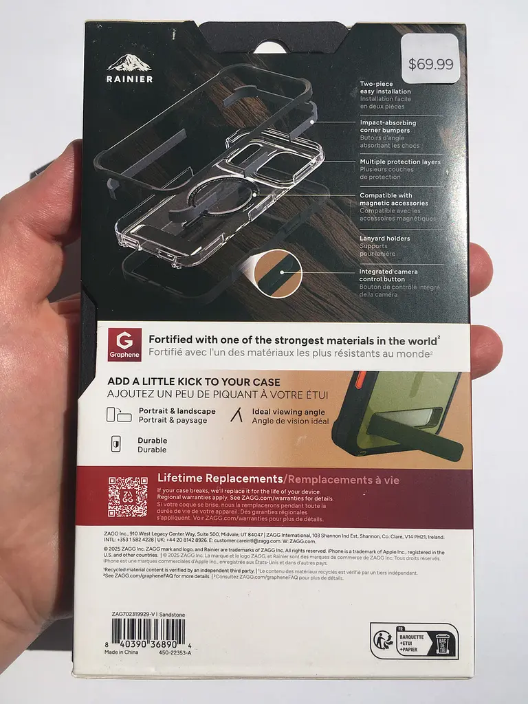 Чохол протиударний для iPhone 17 Pro (6.3") ZAGG Gear4 Rainier MagSafe KS Прозорий з підставкою Бежевий - фото 9