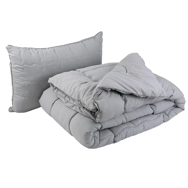 Ковдра силіконова Руно Soft Line 140х205 см з подушкою 50х70 см сіра