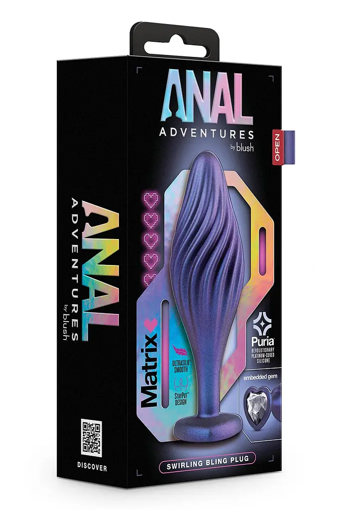 Анальна пробка Anal Adventures Matrix Swirling Bling Plug 11.4 см (фіолетовий) - фото 5