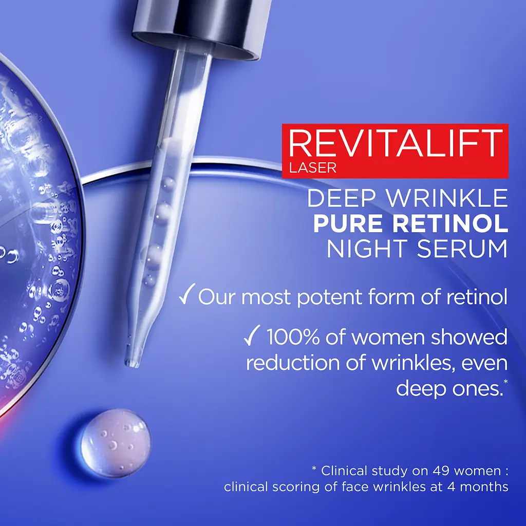 Ночная сыворотка с ретинолом для кожи лица против глубоких морщин L'Oreal Paris Revitalift Lazer, 30 мл (AA270300) - фото 14