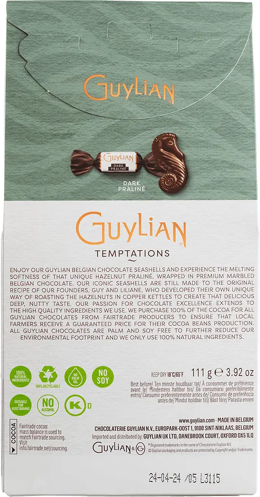 Шоколадні цукерки Guylian Морські Коники з темним шоколадом та праліне, 111 г - фото 2