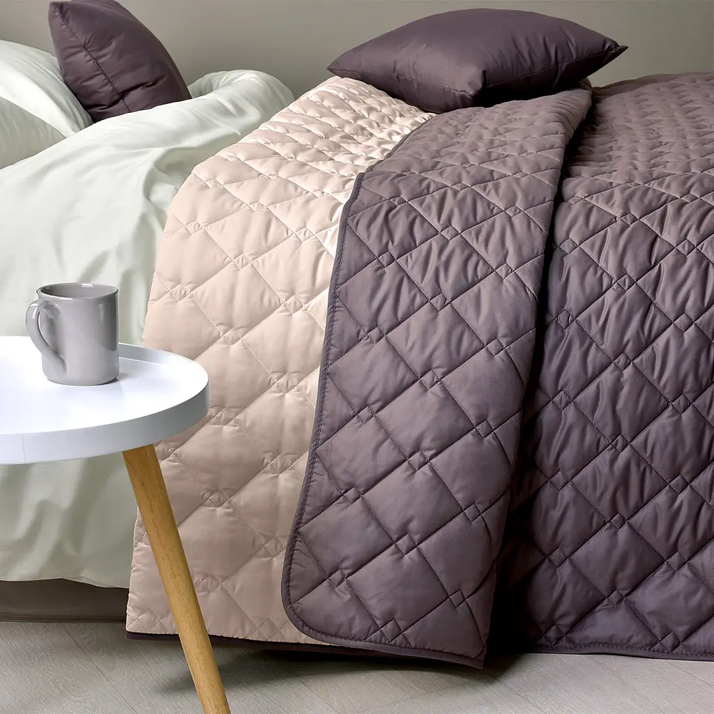 Двостороннє покривало Ideia Стиль Cube шоколадний та бежевий 210 х 180 см (8-32404) - фото 3