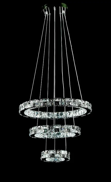 Світлодіодна люстра Splendid Ray L50604J/500+350+200/3 LED з кришталем, хром, 100 Вт, з пультом і димером - фото 3