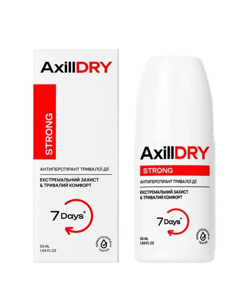 Кульковий антиперспірант тривалої дії AxillDRY Strong до 7 днів, 50 мл