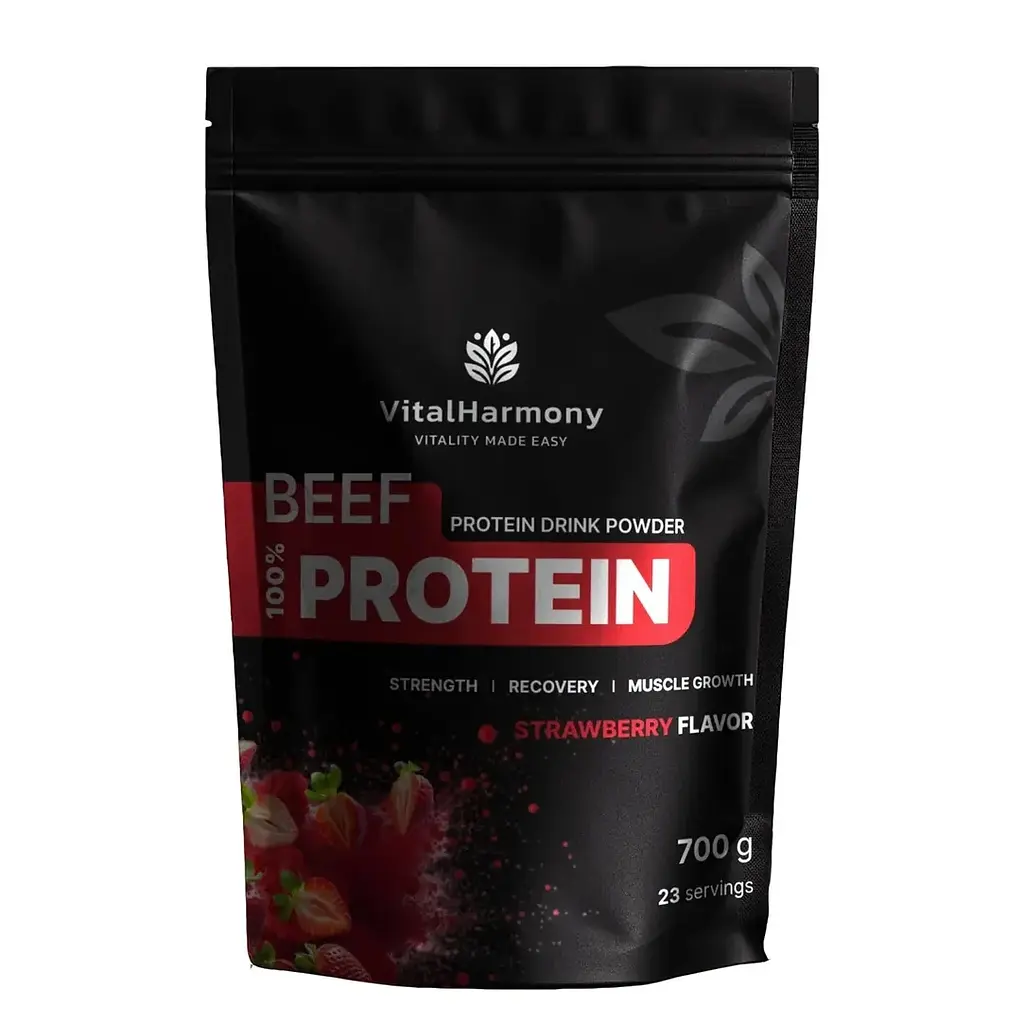 Протеїн Beef Protein, 700 грам Полуниця VitalHarmony fit0025978