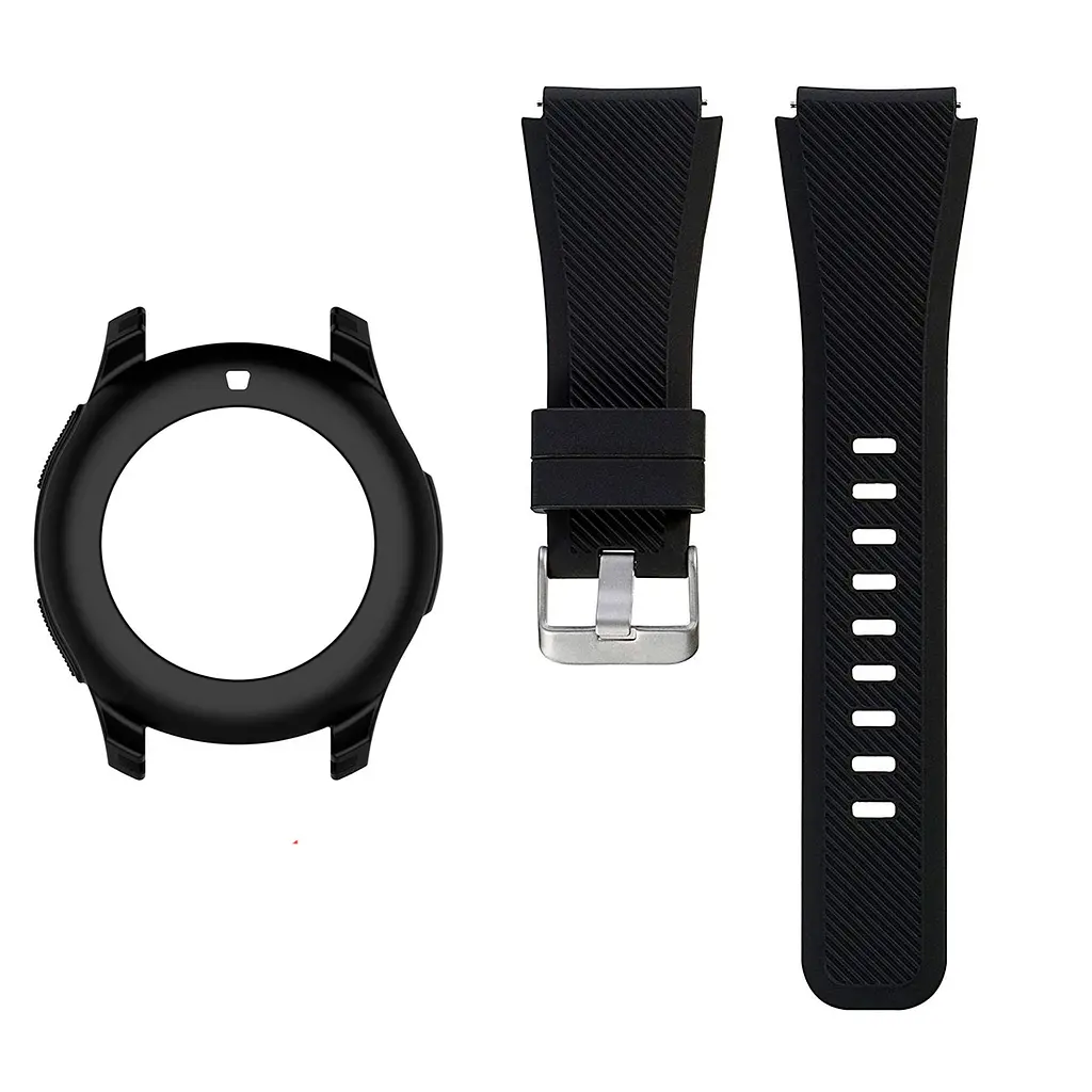 Комплект Watchbands: силиконовый ремешок черный + чехол черный для Samsung Galaxy 46mm (WBKW-46-4-146) - фото 2