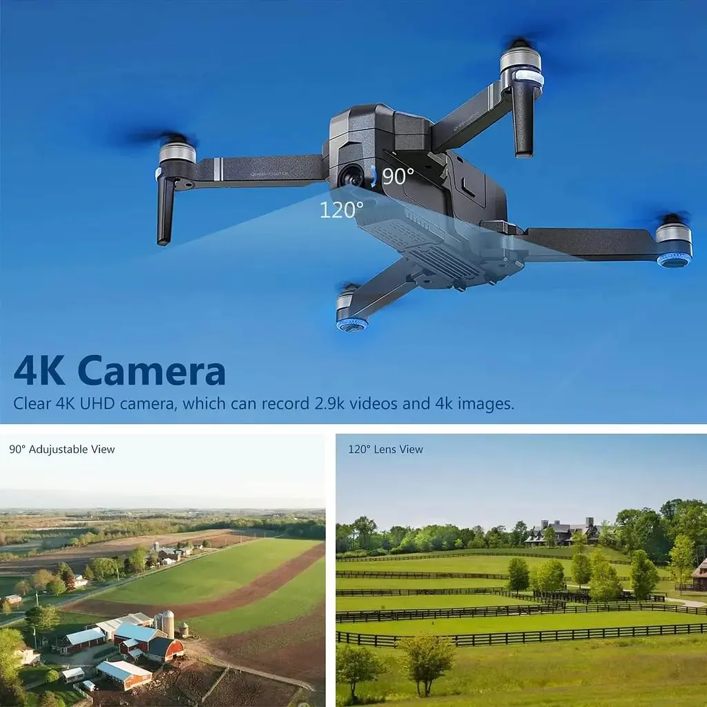 Складной дрон с PV Live Video FHD камерой для взрослых, GPS Auto Return, Circle Fly - фото 2