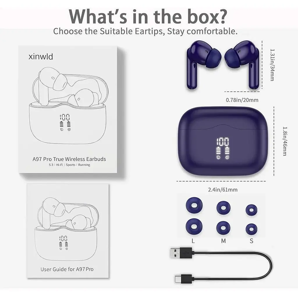 Бездротові навушники Xinwld Bluetooth 5.3 з мікрофоном - фото 6
