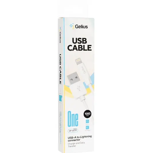 Кабель Gelius One Cable USB to Lightning GP-UC118 12W 2m White - фото 2