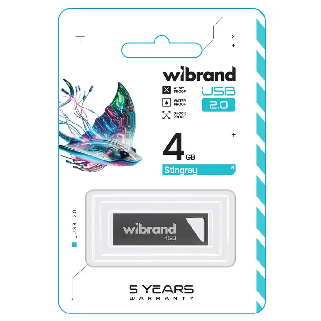 Flash Wibrand USB 2.0 Stingray 4Gb Grey - фото 2