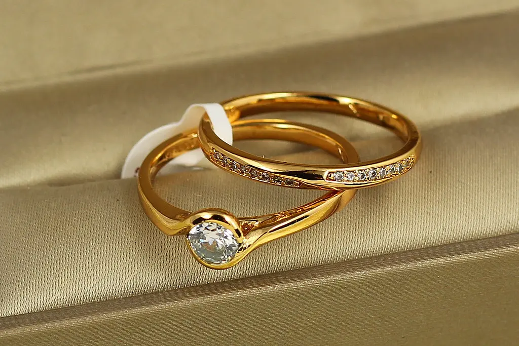 Кільце Xuping Jewelry подвійне Зіниця р 20 золотисте - фото 3