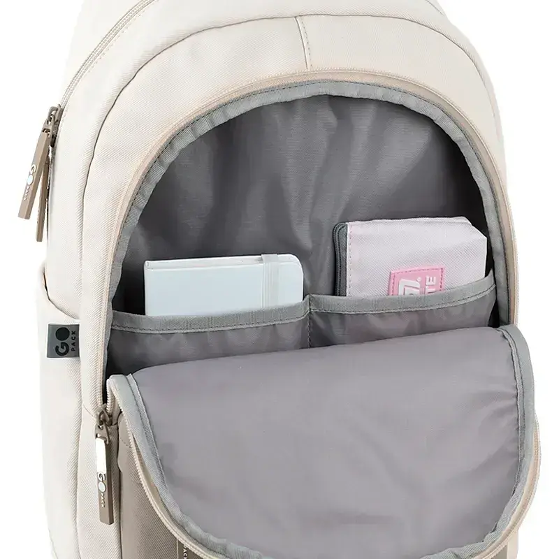Рюкзак GoPack Education Teens 2 відділення 4 кишені 141L бежевий коричневий №GO26-141L-1 - фото 8