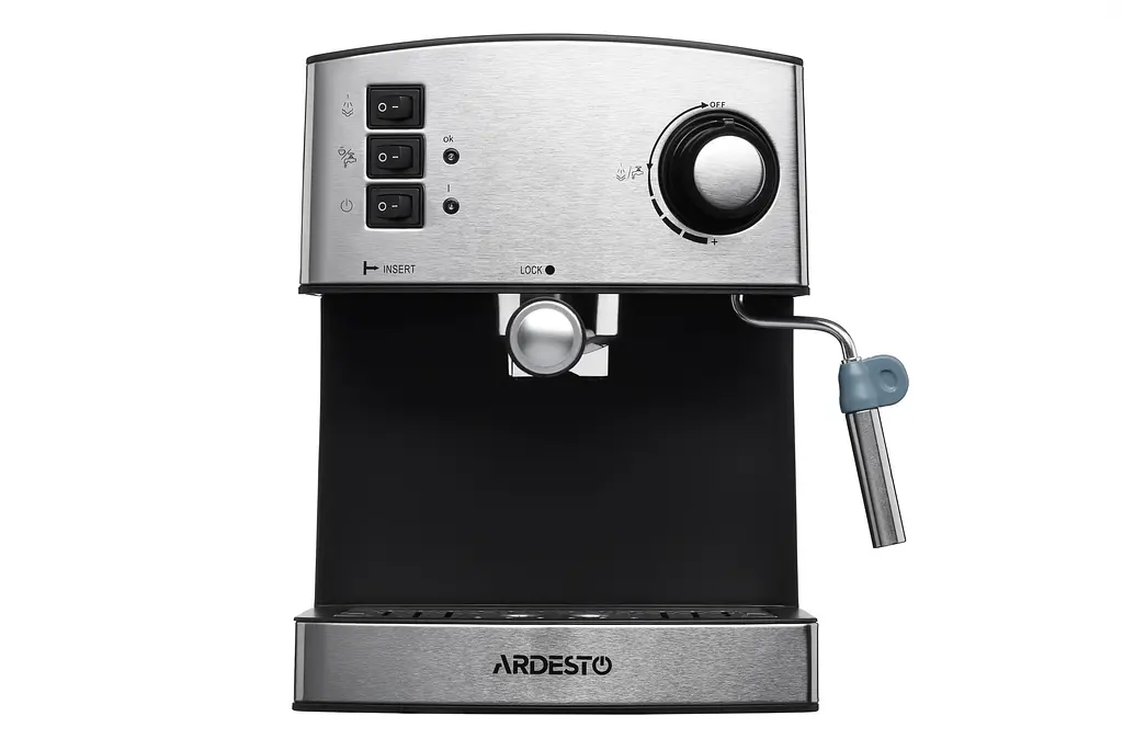Кавоварка Ardesto ріжкова Steel Collection ручний капучинатор 1.6 л сріблясто-чорна (YCM-E1600) - фото 9