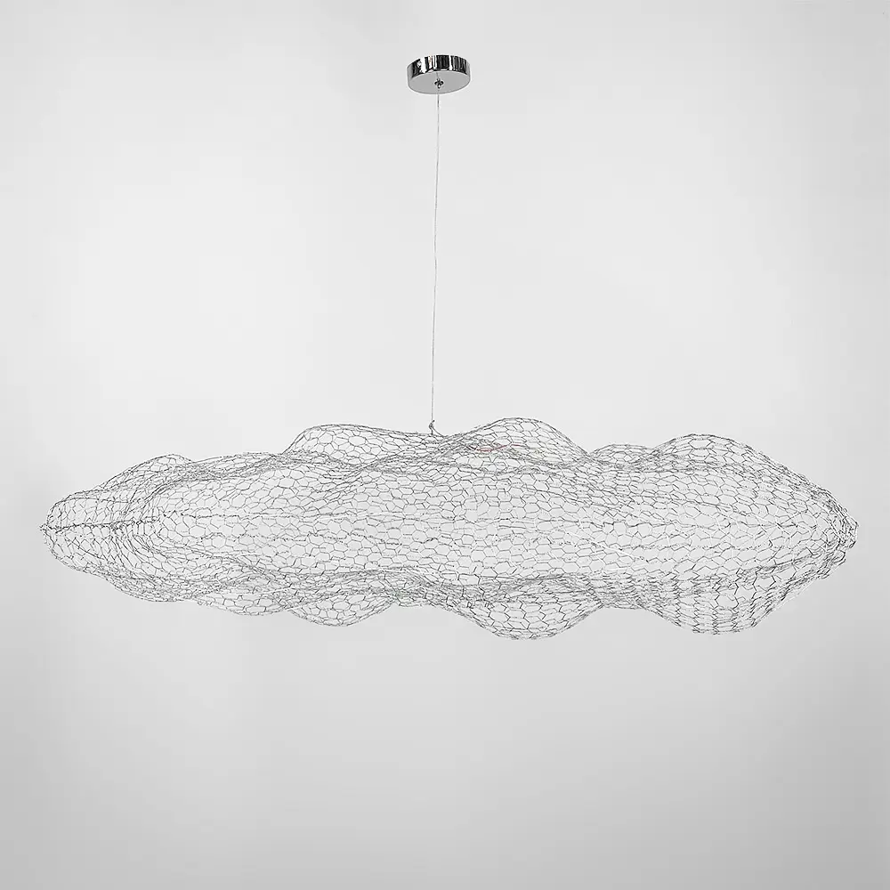 Дизайнерська декоративна срібна люстра-хмаринка LED CLOUD | Арт. MJ 83 CH | Line F - фото 7