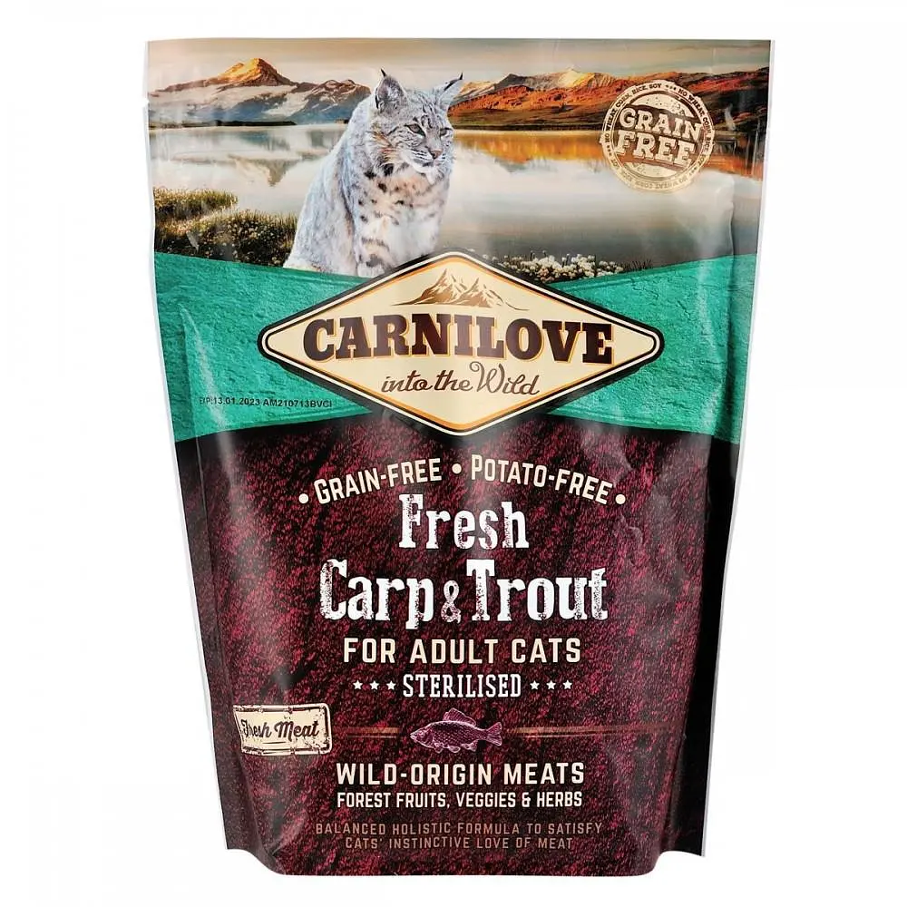 Сухий корм Carnilove Fresh Carp & Trout Sterilised for Adult cats 0.4 кг короп і форель для стерилізованих - фото 2