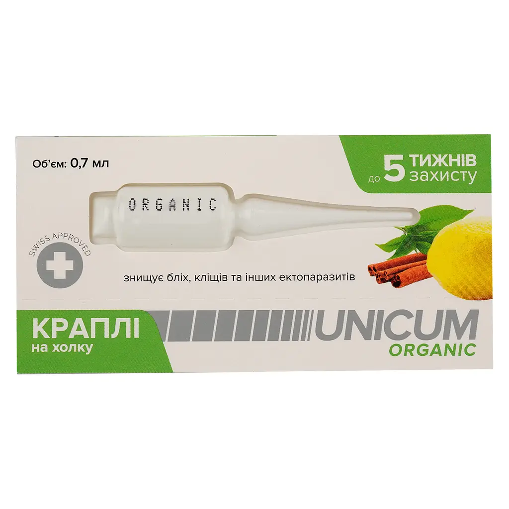 Краплі Unicum Organic від бліх та кліщів для котів 3 шт. (UN-025) - фото 3