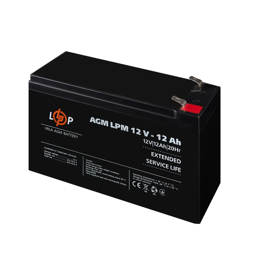 Акумулятор AGM LPM 12V - 12 Ah - фото 4