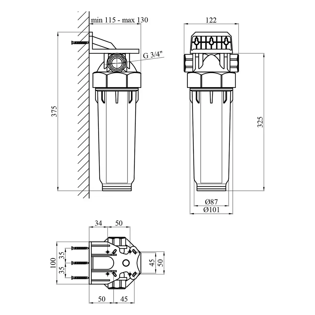 Фільтр магістральний в зборі Baux 3/4" BX-223002 (CV033309) - фото 4