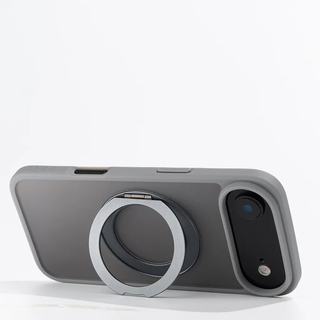 Противоударный чехол-панель для Apple iPhone 17 Air, Unit Stand2, серый, силикон + поликарбонат, защита всего корпуса, с подставкой, поддержка магнитных держателей и беспроводной зарядки (MagSafe), ArmorStandart (ARM86343) - фото 4