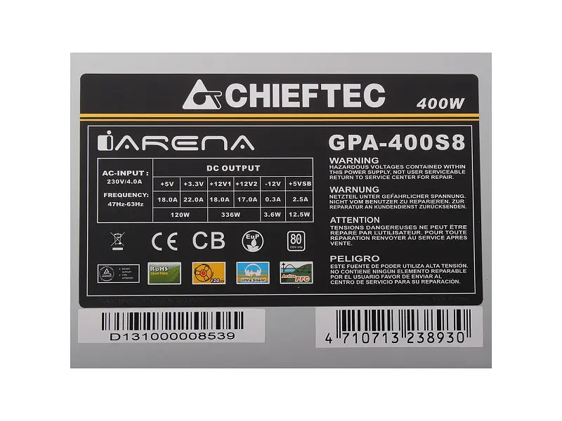 Блок живлення Chieftec iArena GPA-400S8 - фото 2