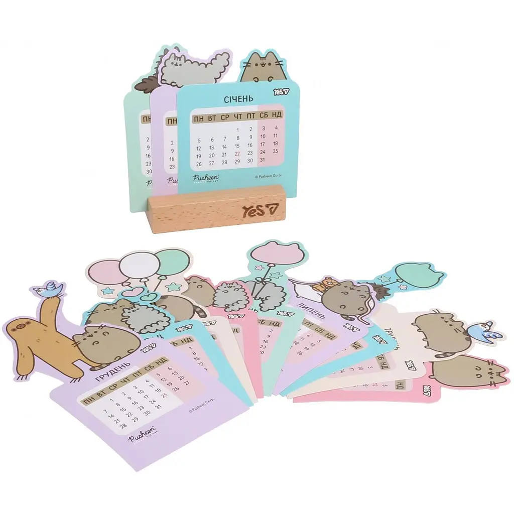 Календар Yes Pusheen настільний формовий на підставці на 2026 рік 10.6х23.5 см (270265) - фото 2