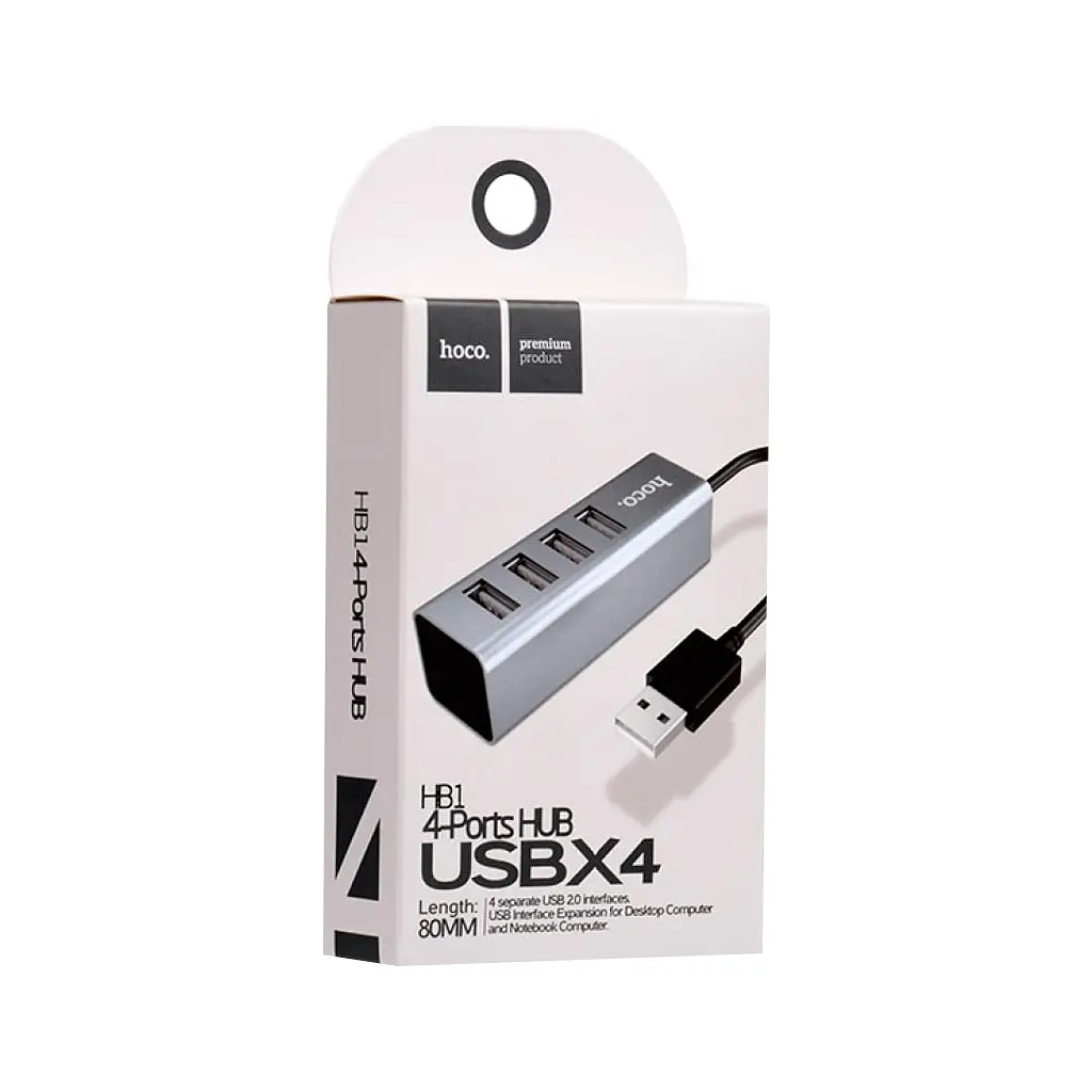 Концентратор HOCO USB 2.0 to 4xUSB Line machine HB1 Tarnish (6957531038139) - фото 4